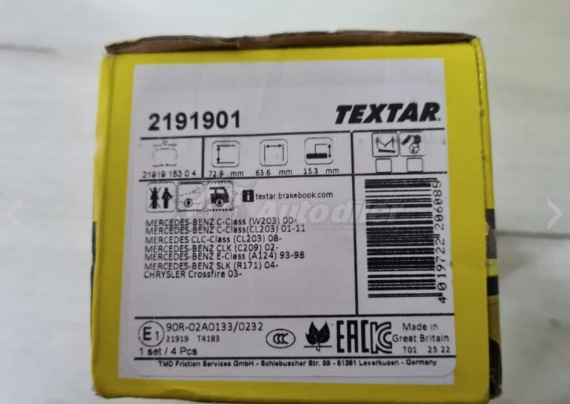 Textar pakne Mercedes C CLC CLK SLK