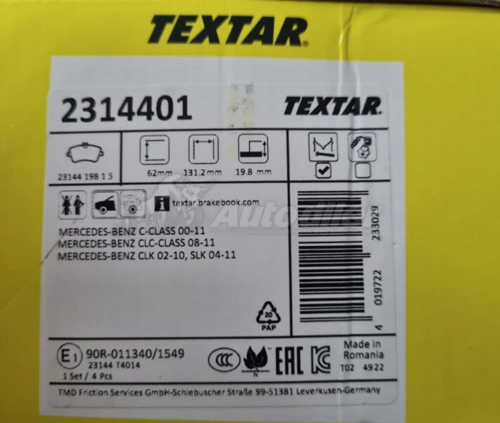 Textar pakne Mercedes C CLC CLK SLK